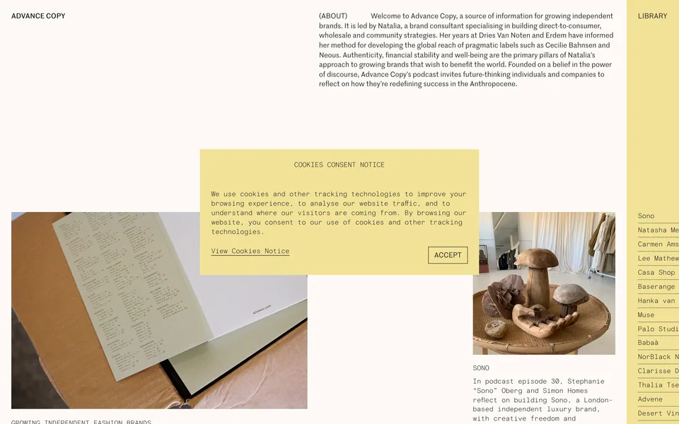 Screenshot of Advance Copy