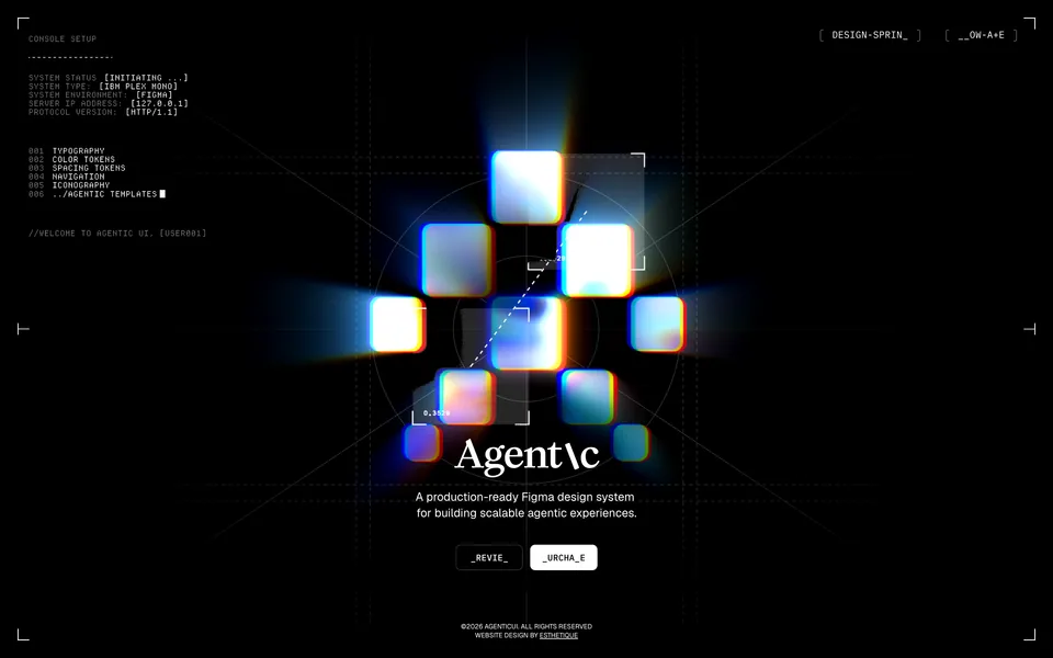 Screenshot of the Agentic UI website (agenticui.net)