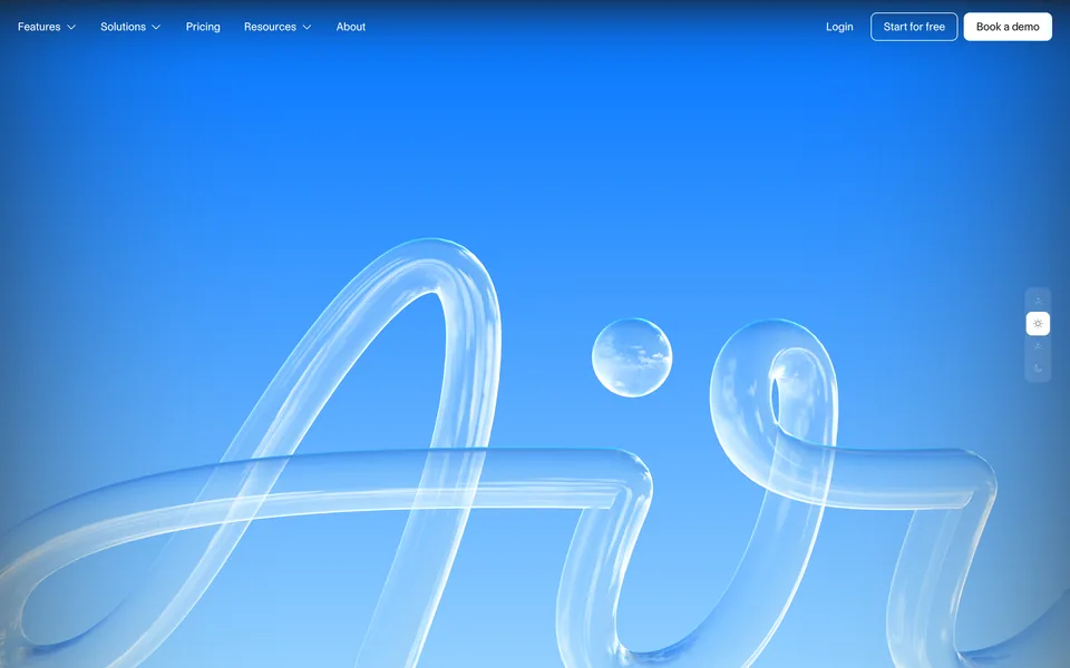 Screenshot of the Air website (air.inc)