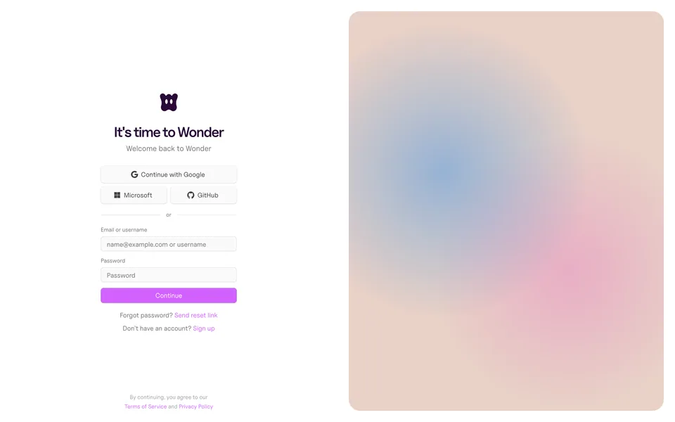 Screenshot of Wonder
