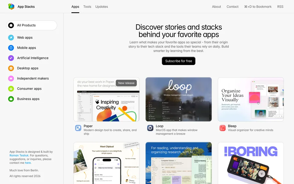 Screenshot of App Stacks