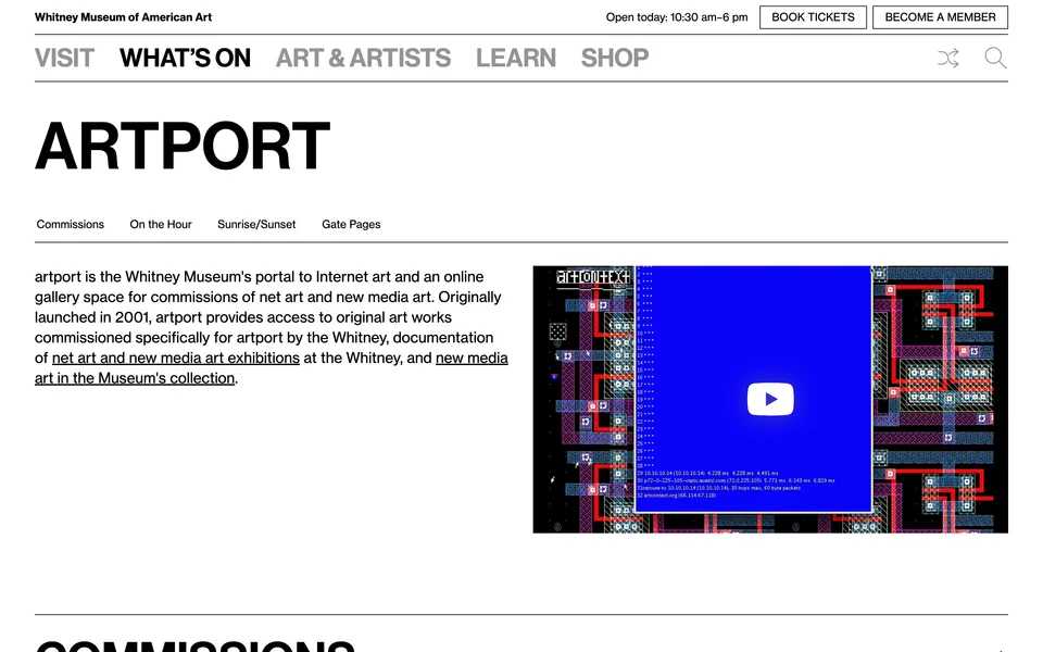 Screenshot of Whitney Artport
