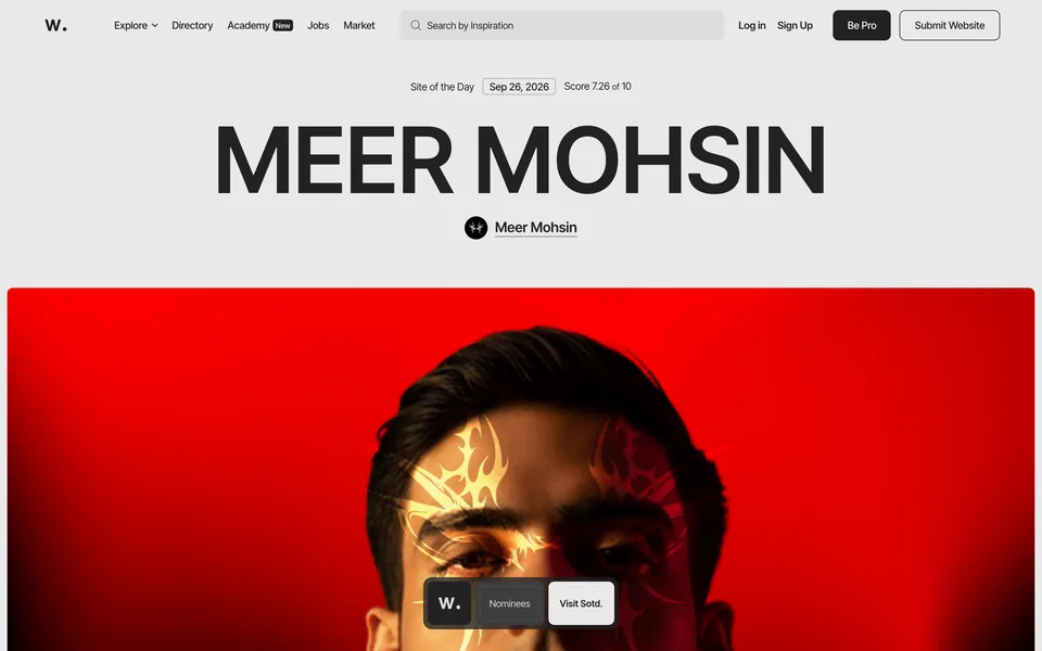 Screenshot of the Awwwards website (awwwards.com)