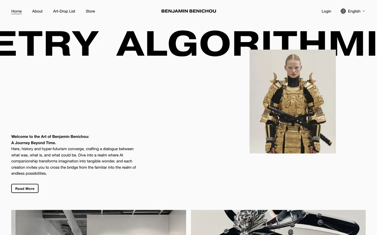 Screenshot of the Benjamin Benichou website (benjaminbenichou.com)