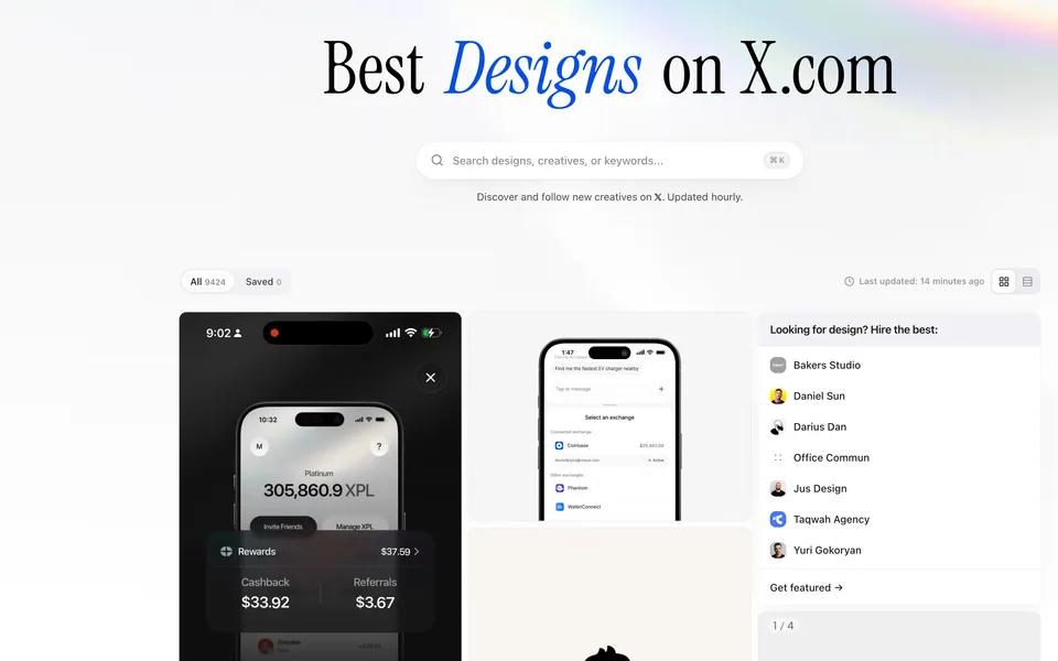 Screenshot of the Best Designs On X website (bestdesignsonx.com)