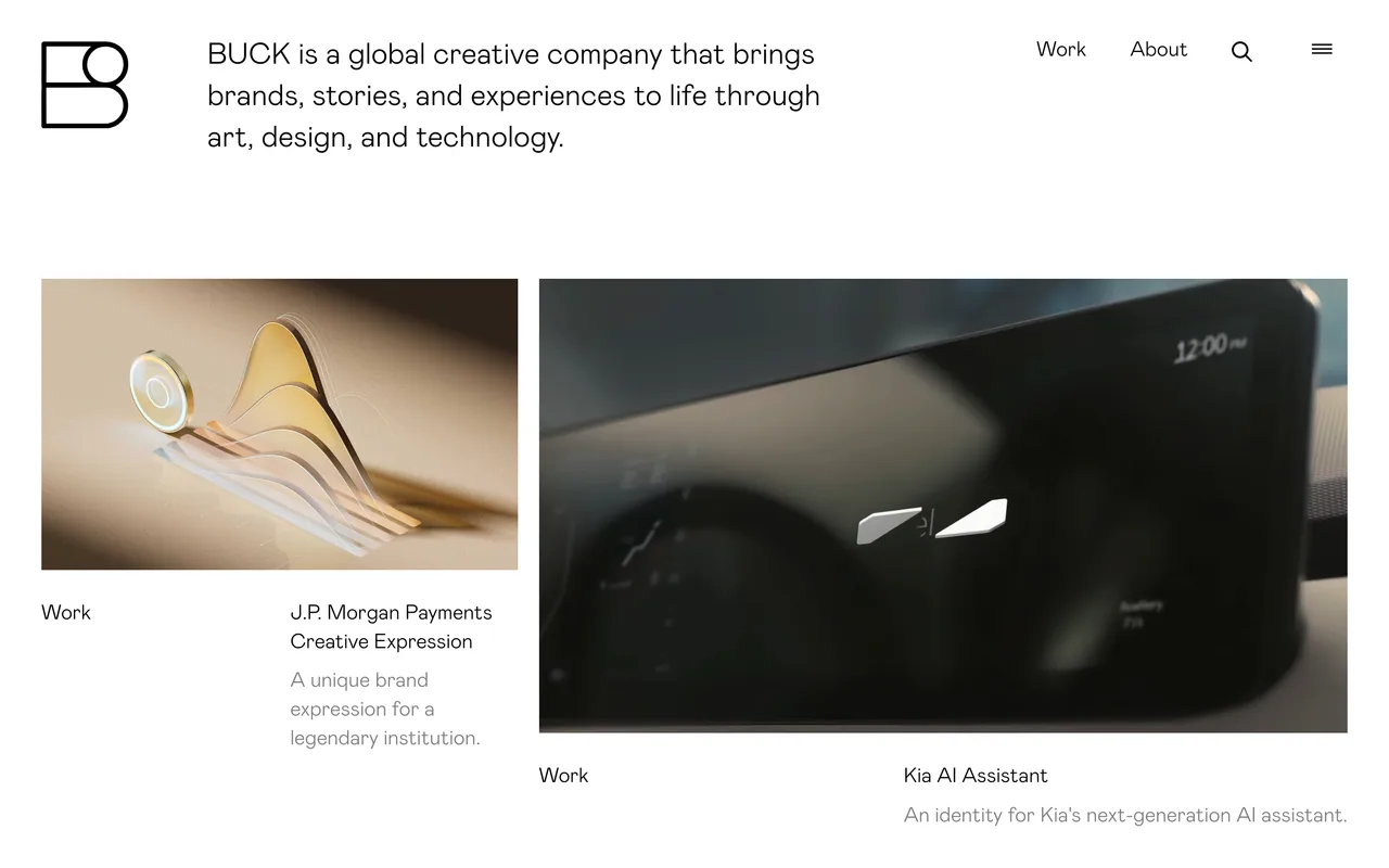 Screenshot of the BUCK website (buck.co)