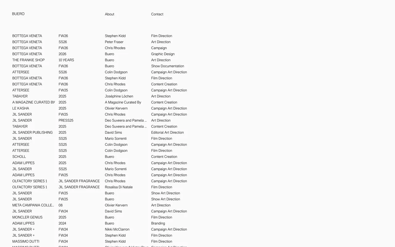 Screenshot of the Buero Paris website (buero.paris)
