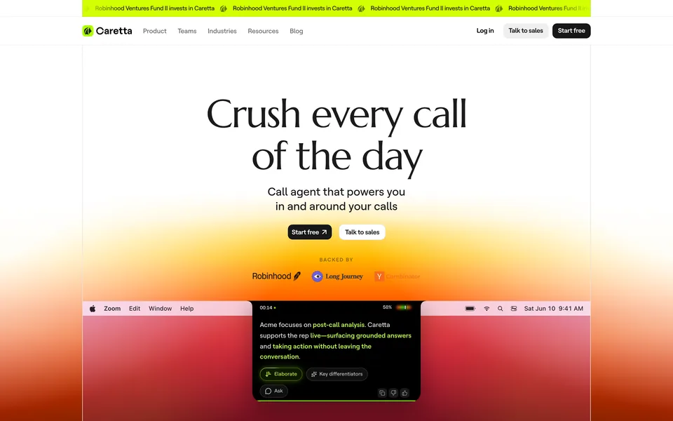 Screenshot of Caretta