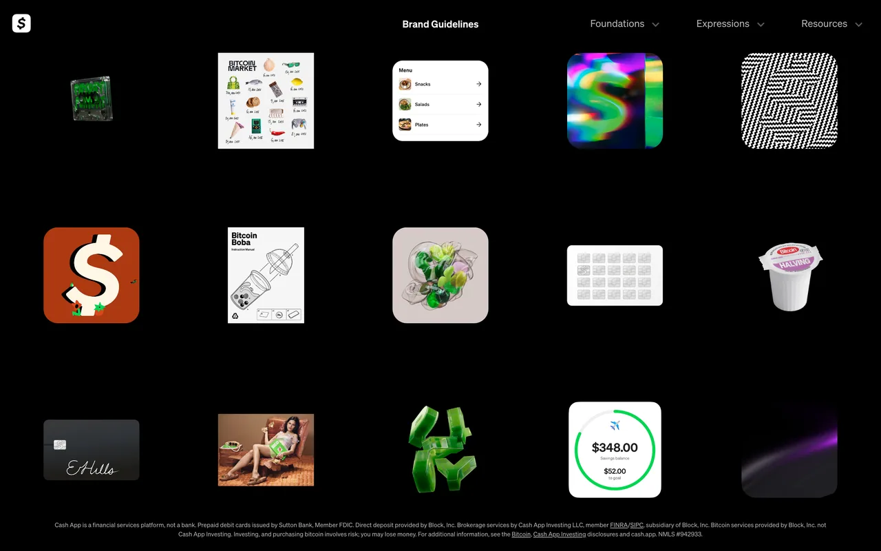 Screenshot of the Cash App website (design.cash.app)