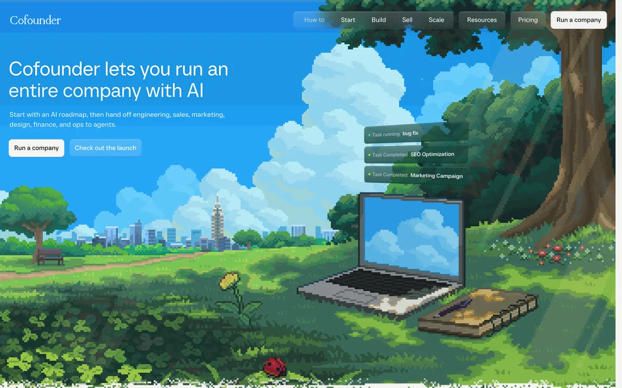 Screenshot of the Cofounder website (cofounder.co)
