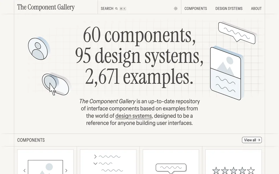 Screenshot of The Component Gallery