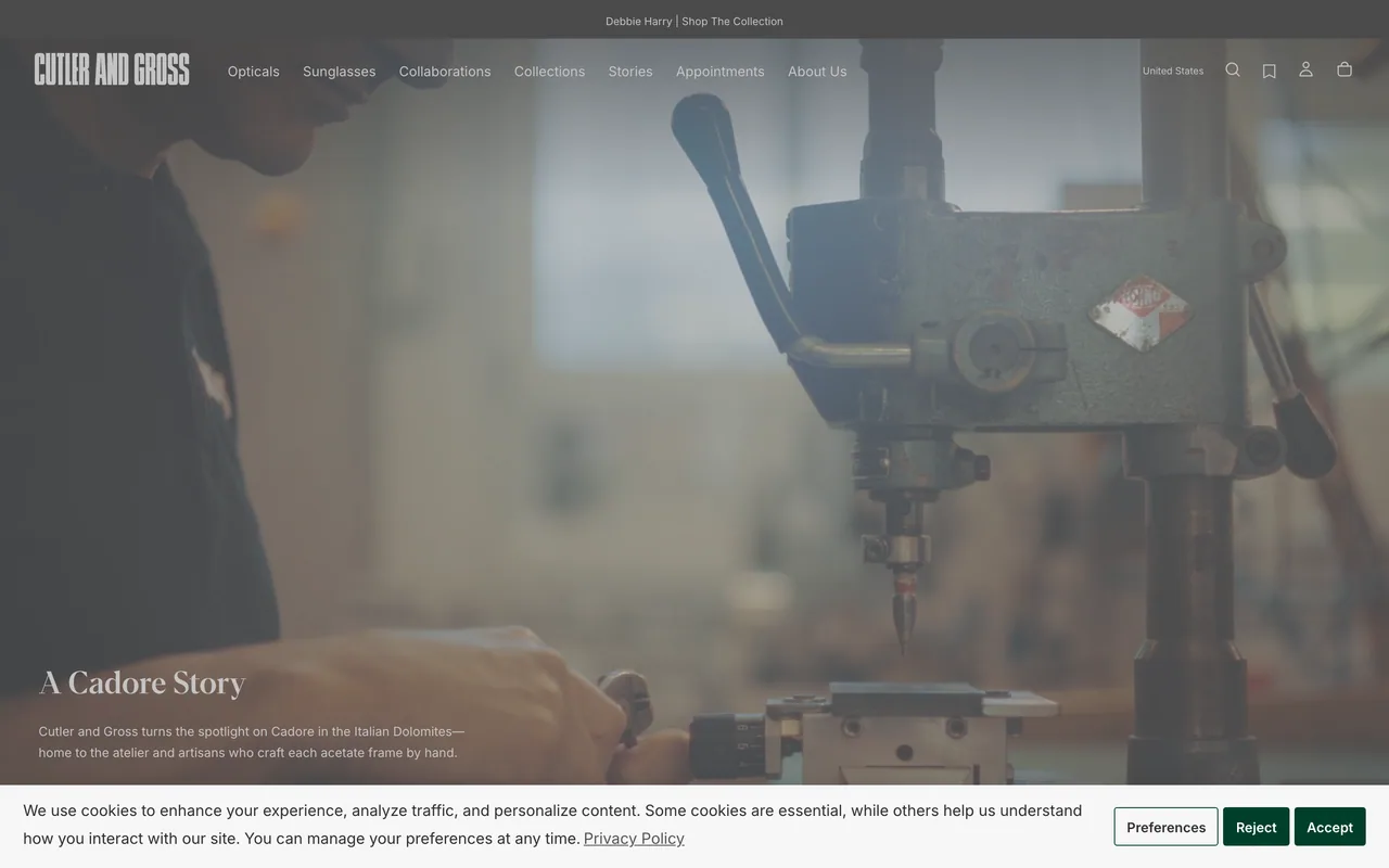 Screenshot of the Cutler and Gross website (cutlerandgross.com)
