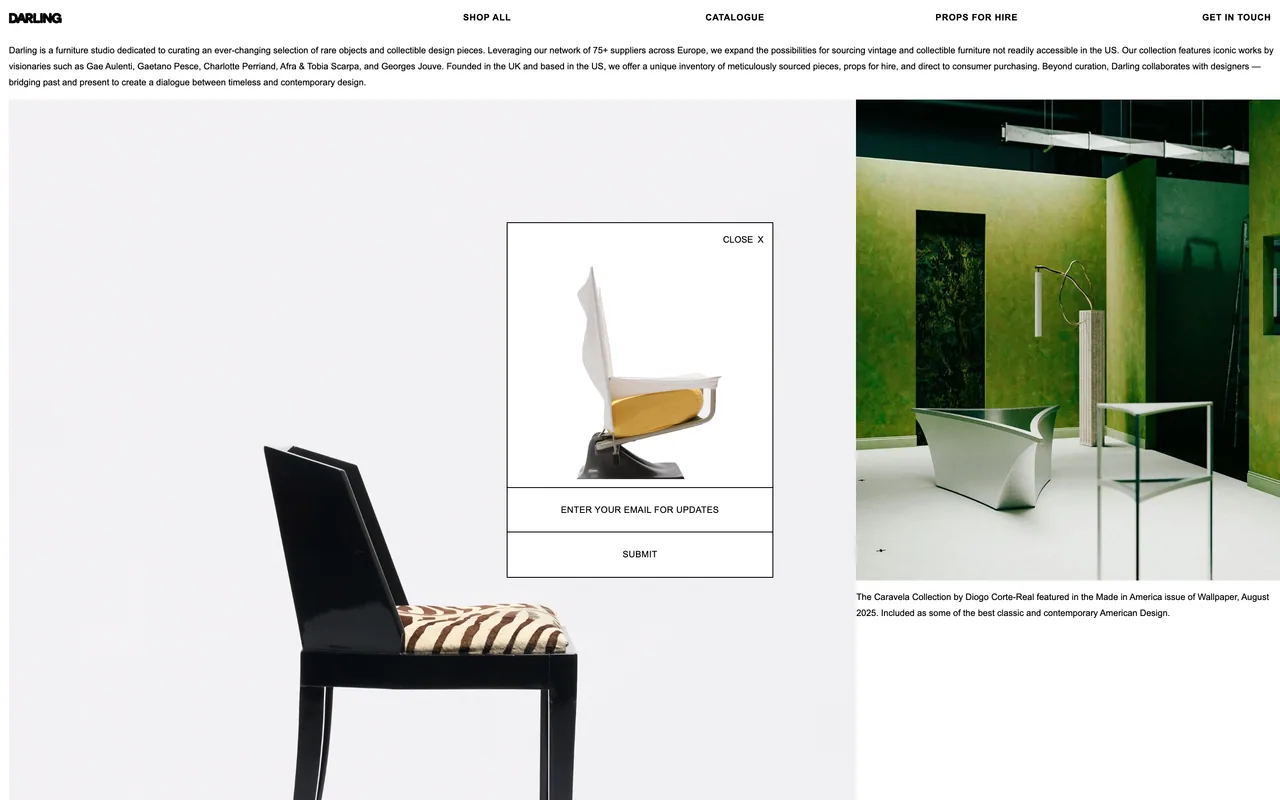 Screenshot of the Darling website (darling-studios.com)