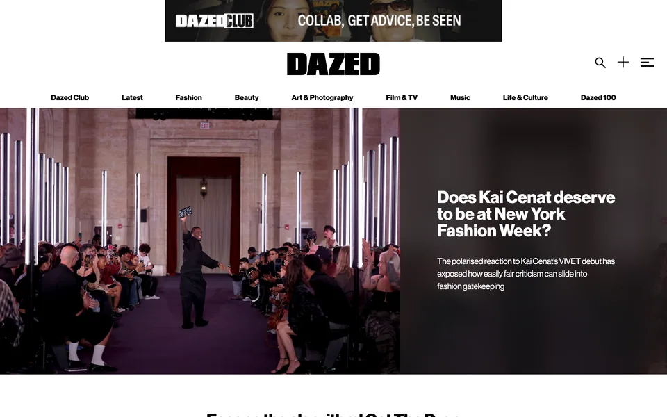 Screenshot of Dazed