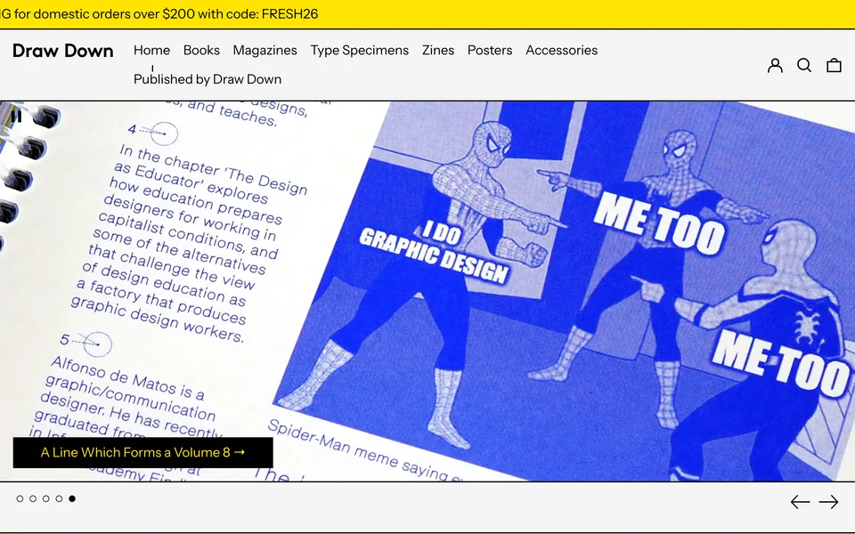 Screenshot of Draw Down Books