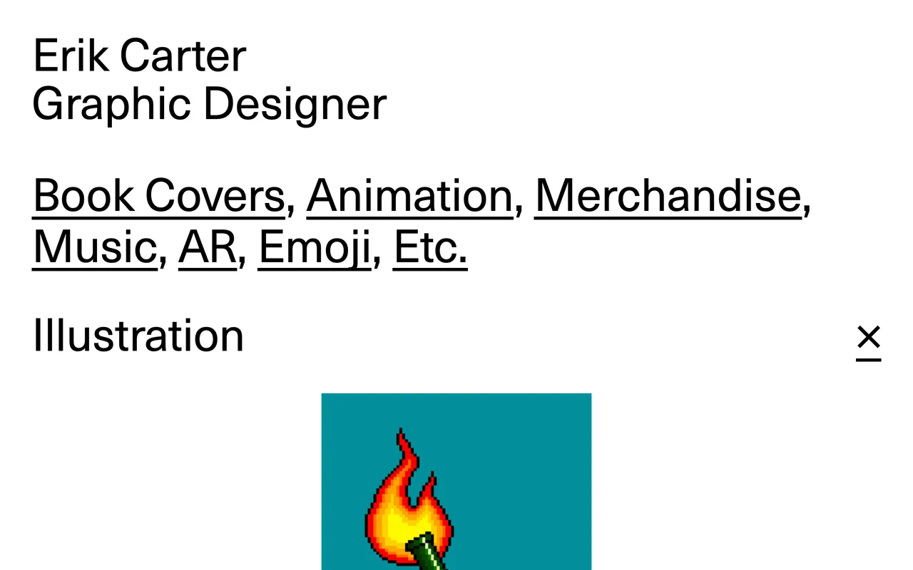 Screenshot of the Erik Carter website (erikcarter.net)