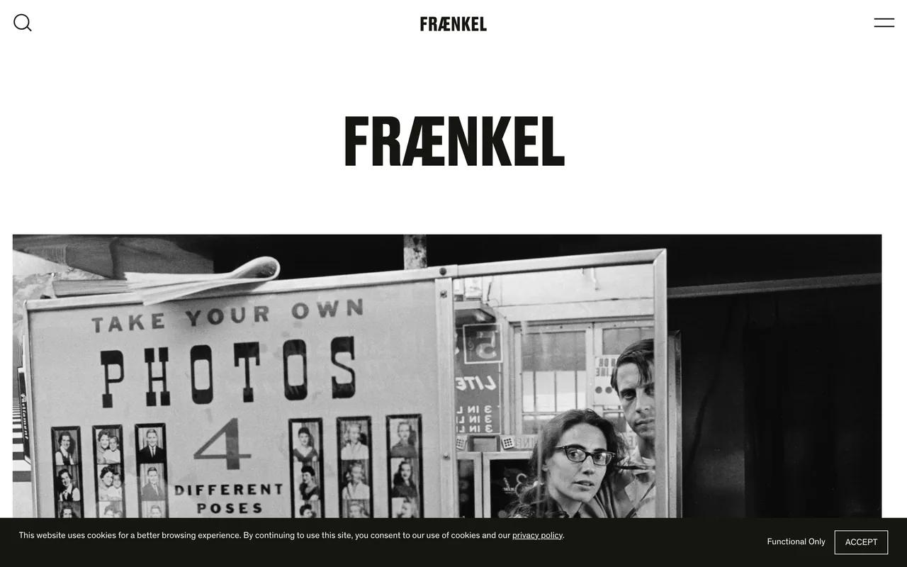 Screenshot of the Fraenkel Gallery website (fraenkelgallery.com)
