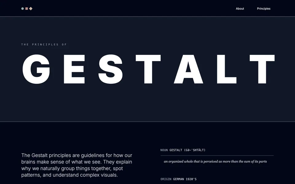 Screenshot of Gestalt Principles