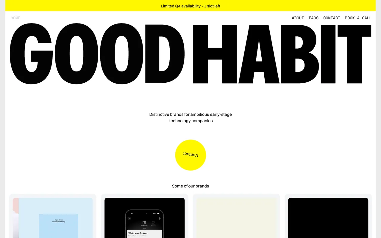 Screenshot of the Good Habit website (goodhabit.studio)