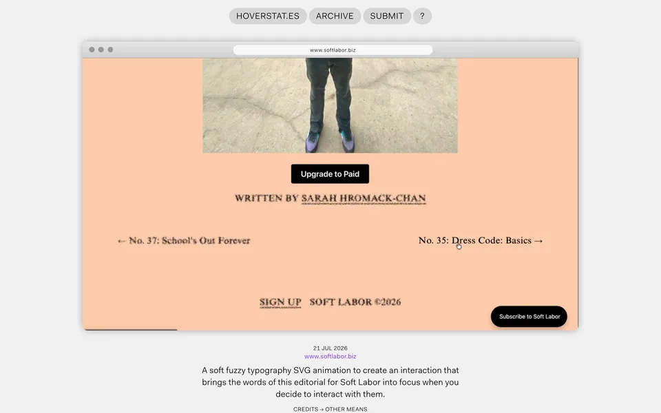 Screenshot of the Hover States website (hoverstat.es)