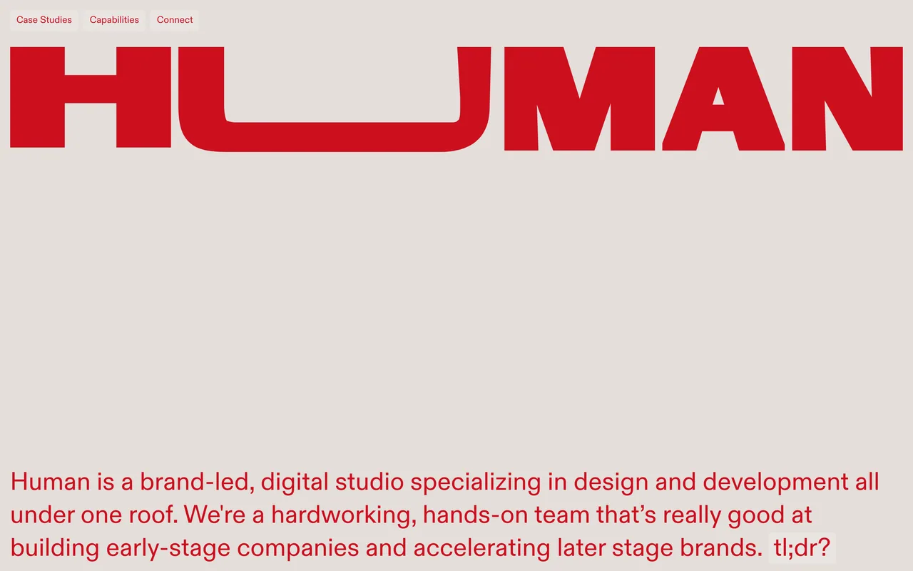 Screenshot of the Human NYC website (human-nyc.com)
