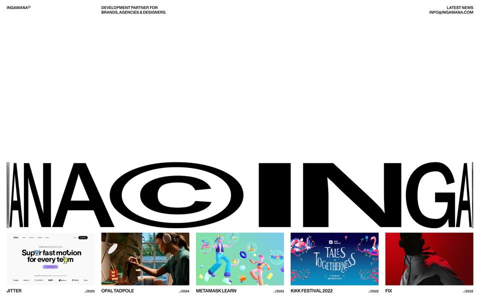 Screenshot of the Ingamana website (ingamana.com)