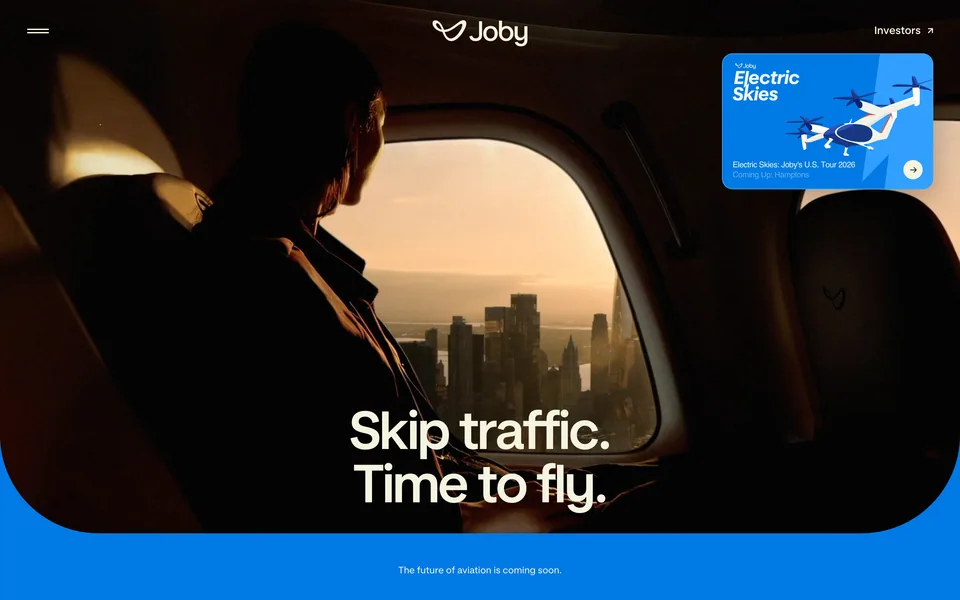 Screenshot of the Joby Aviation website (jobyaviation.com)