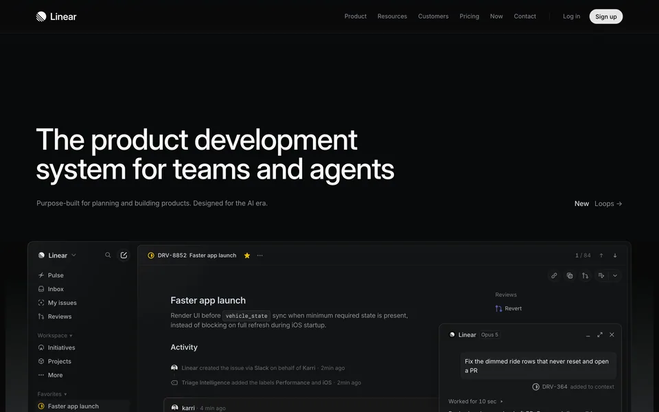 Screenshot of Linear