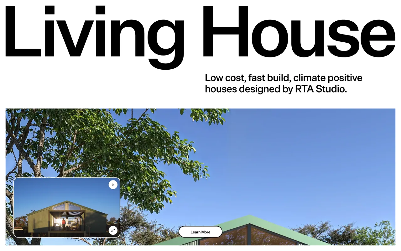 Screenshot of the Living House website (livinghouse.nz)