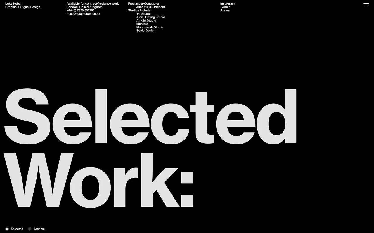 Screenshot of the Luke Hoban website (lukehoban.co.nz)