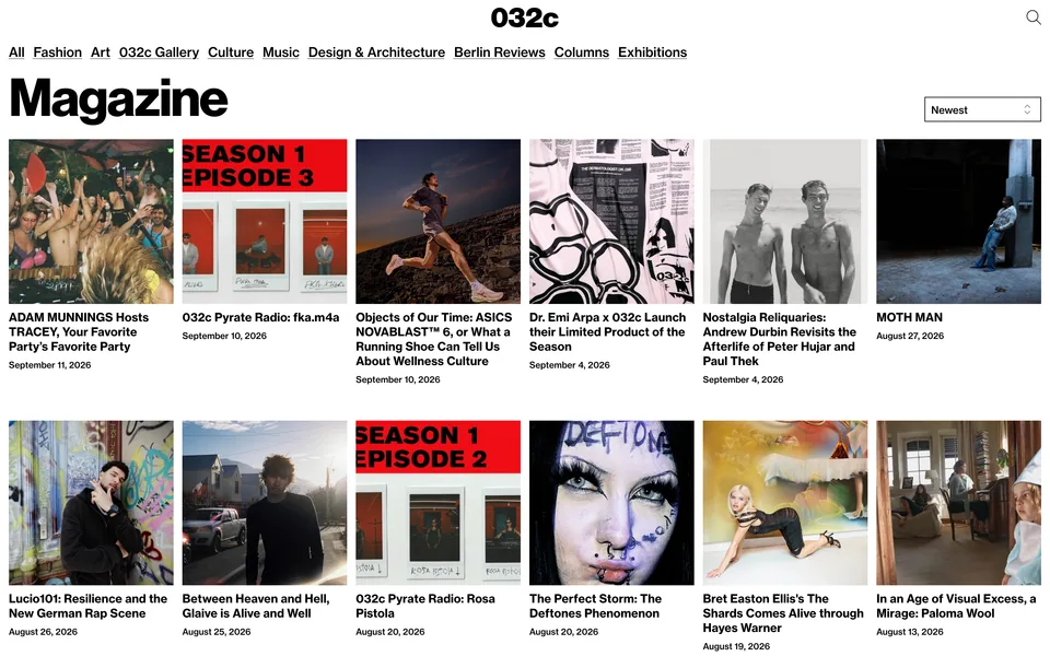 Screenshot of 032c