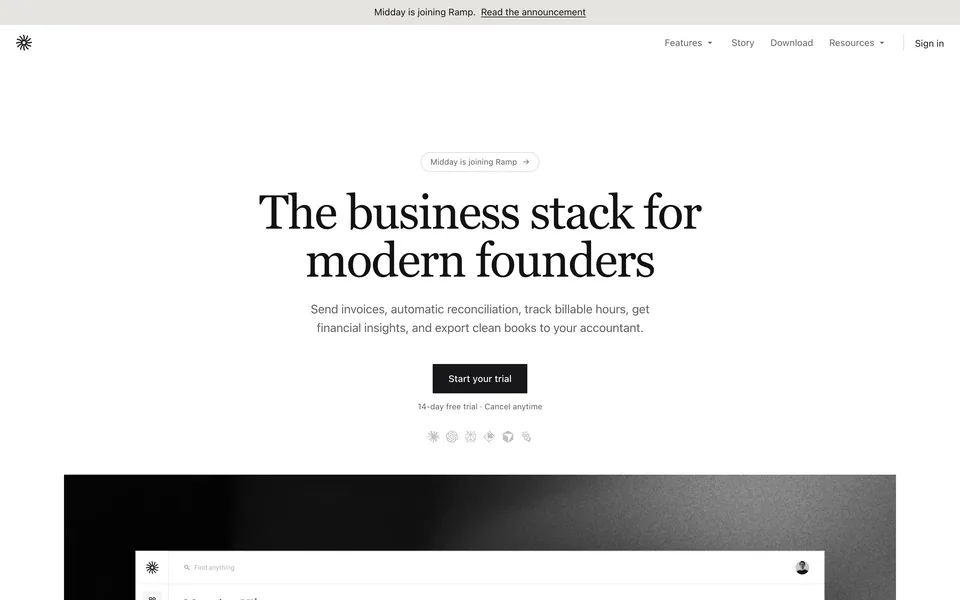 Screenshot of Midday