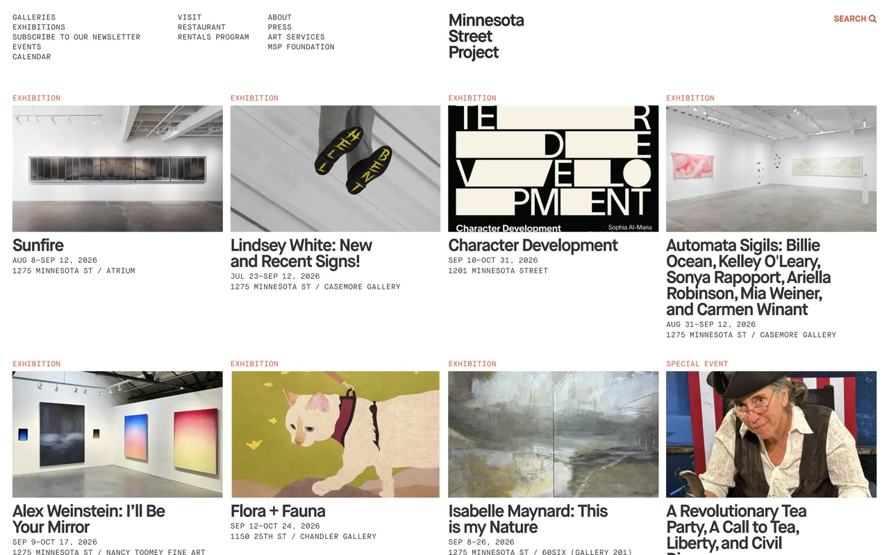Screenshot of the Minnesota Street Project website (minnesotastreetproject.com)