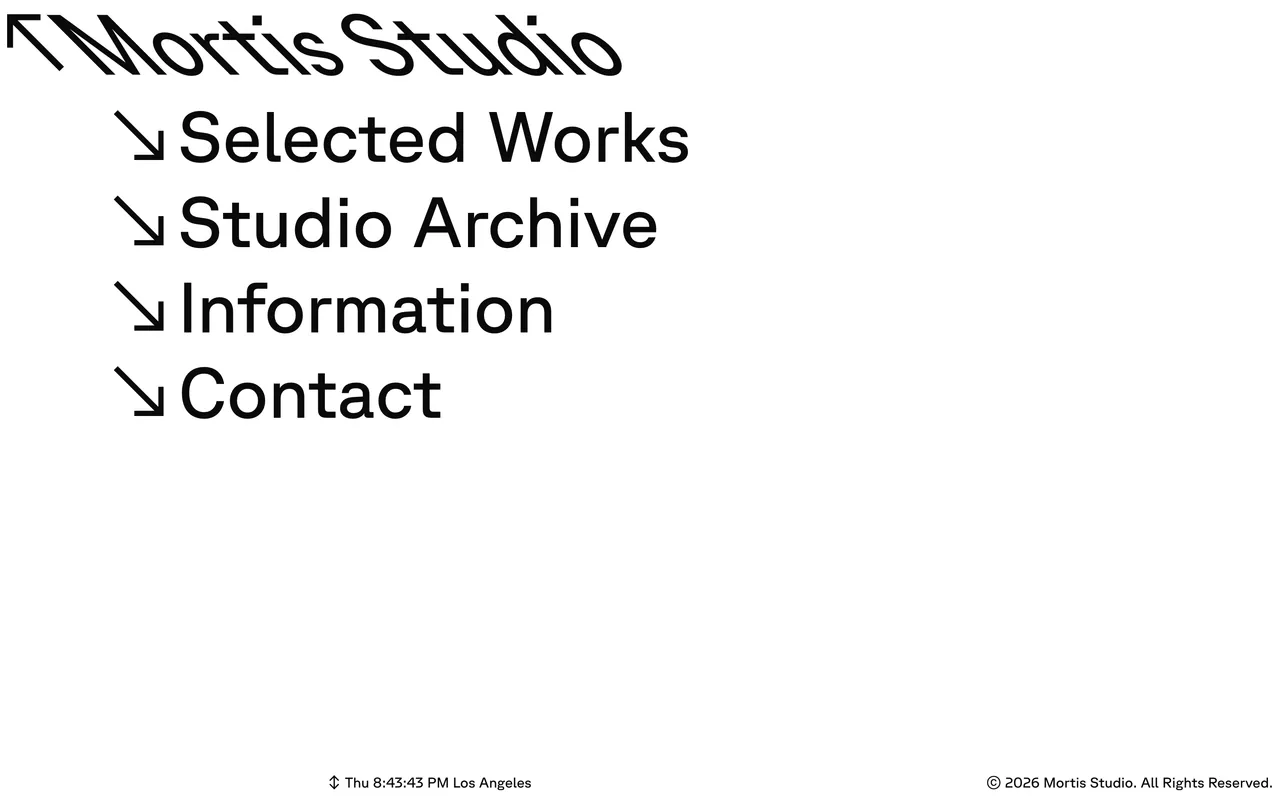 Screenshot of the Mortis Studio website (mortisstudio.com)