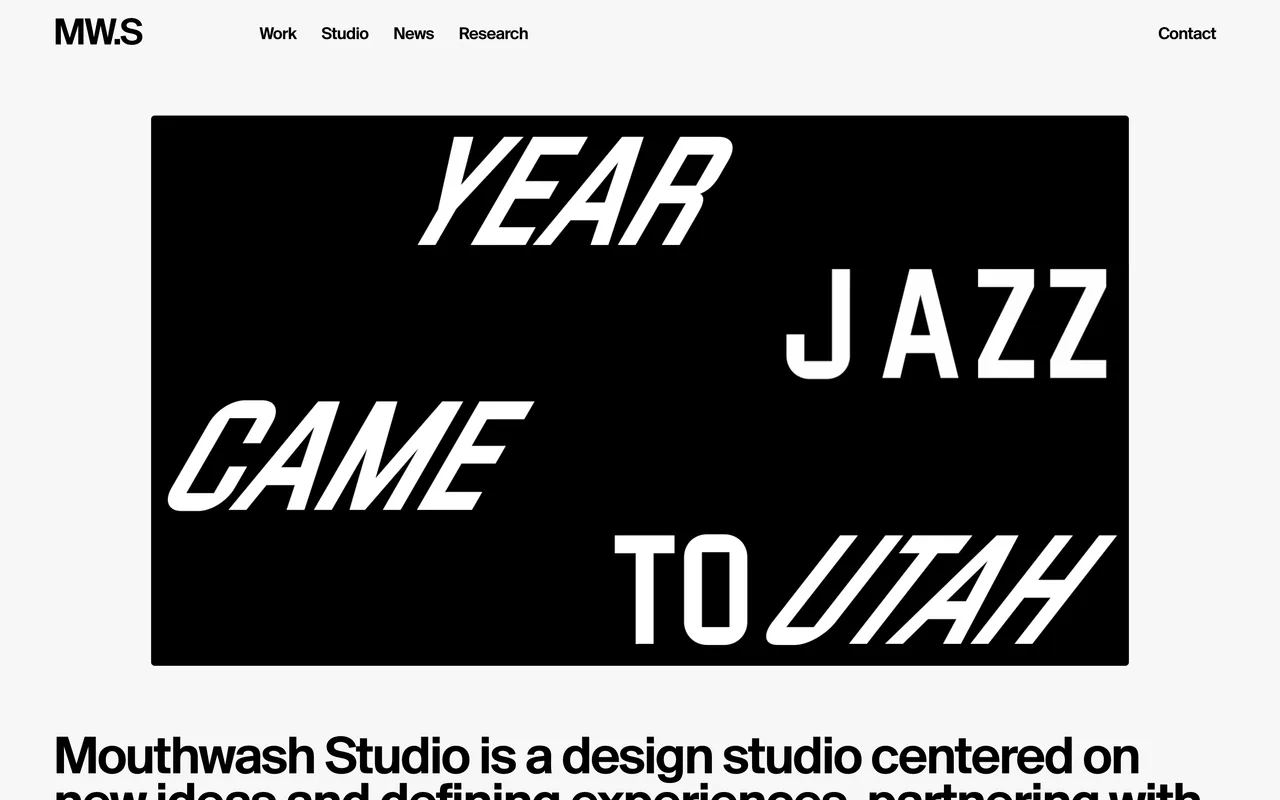 Screenshot of the MOUTHWASH Studio website (mouthwash.studio)