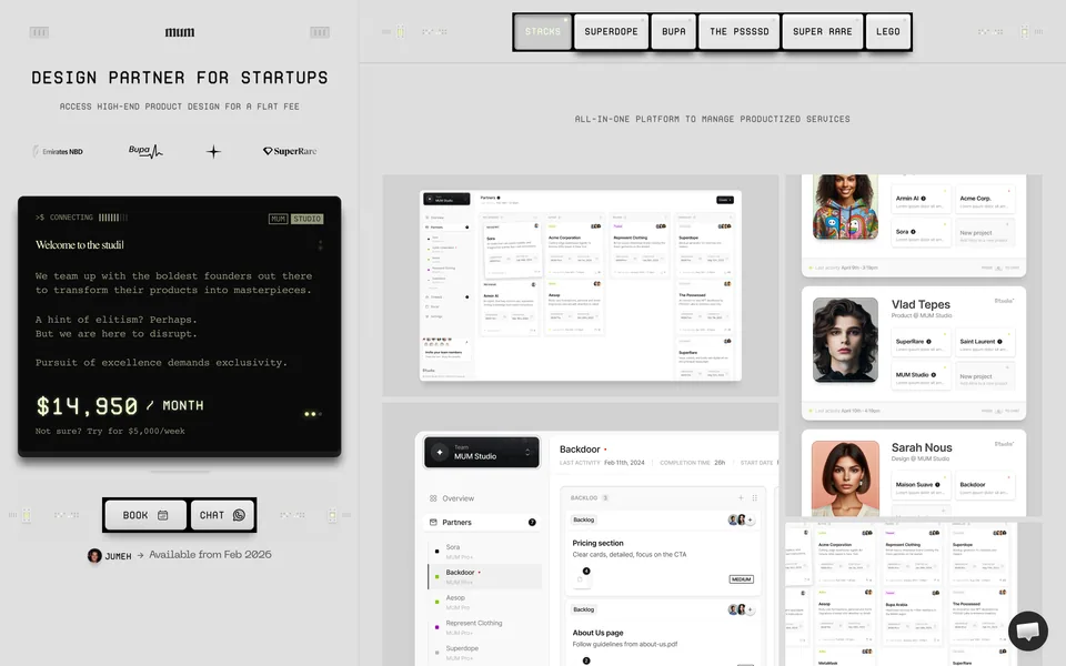Screenshot of MUM Studio