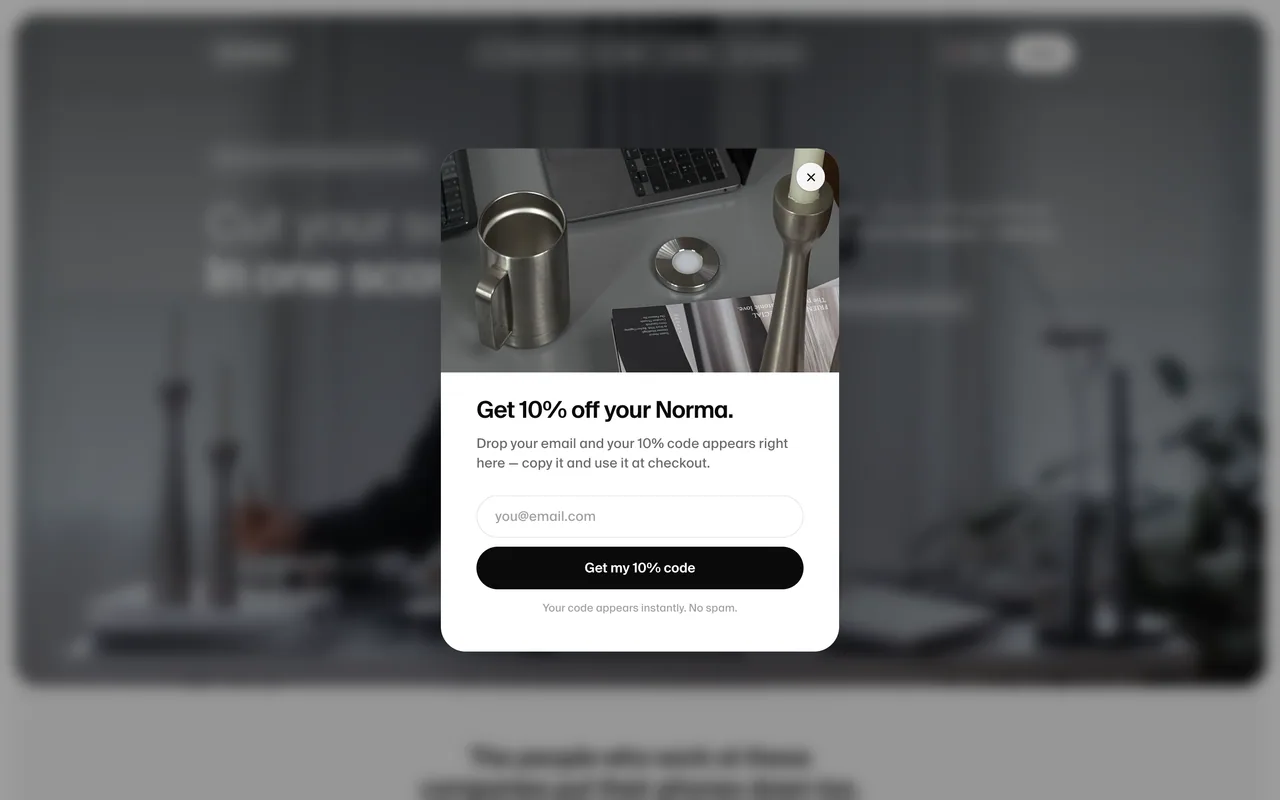 Screenshot of the Norma website (nor.ma)