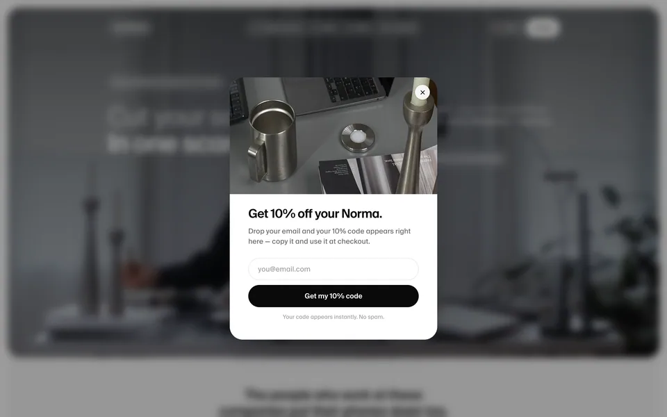 Screenshot of the Norma website (nor.ma)