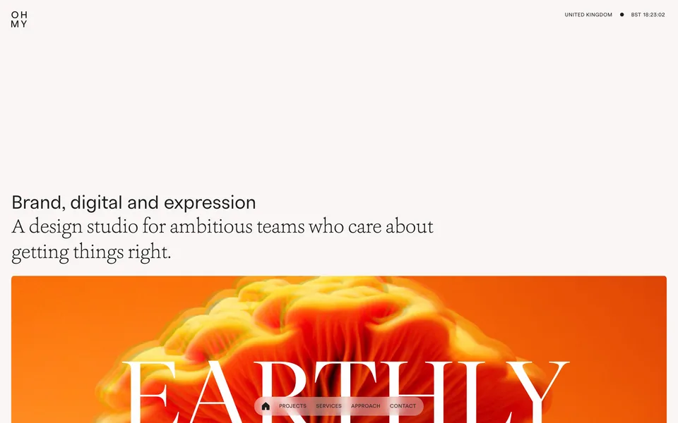 Screenshot of the OHMY website (ohmy.studio)