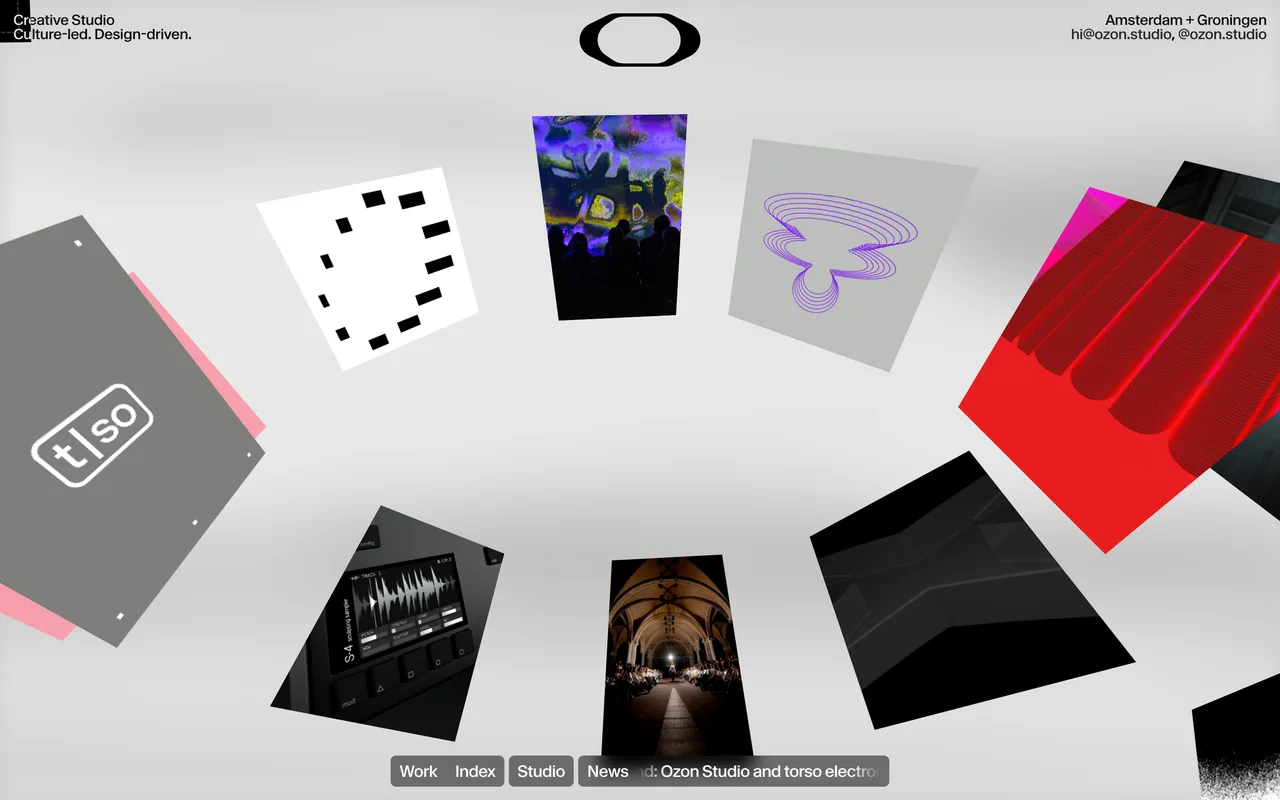 Screenshot of the Ozon Studio website (ozon.studio)