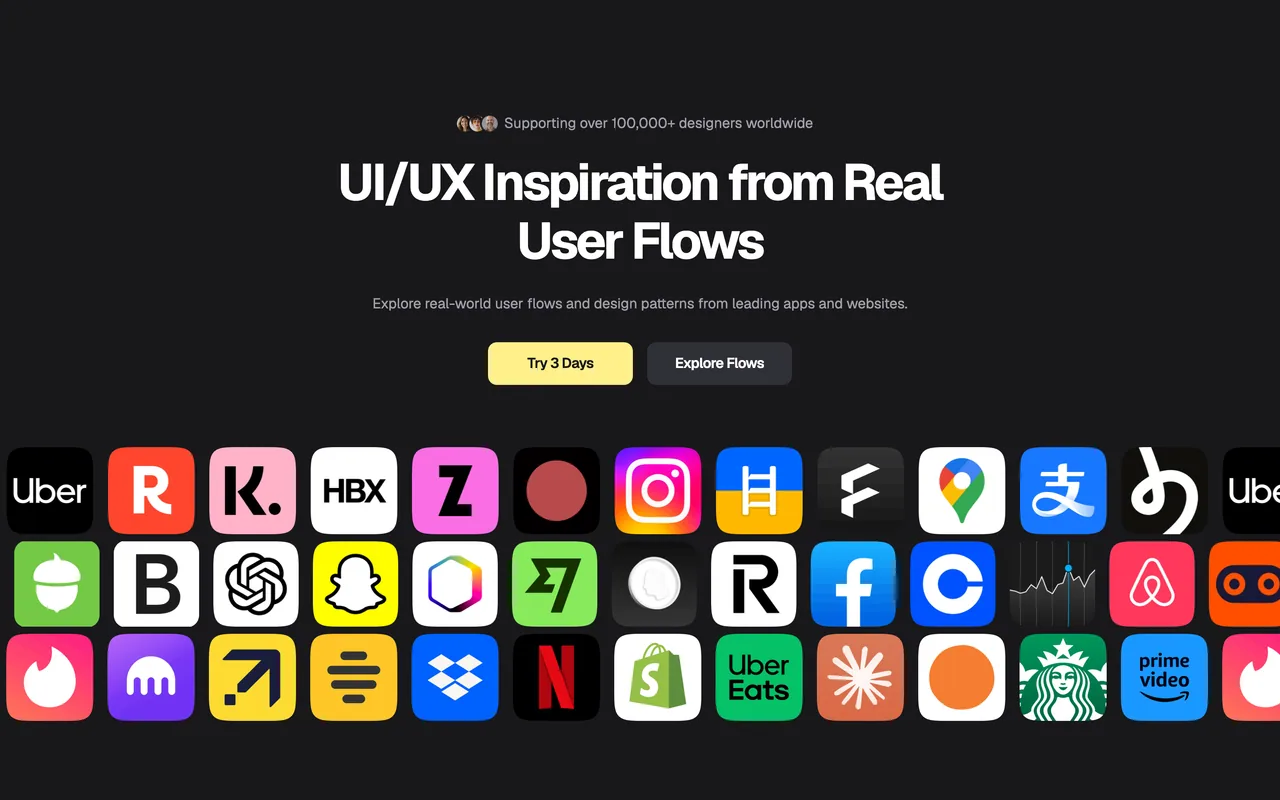 Screenshot of the Page Flows website (pageflows.com)