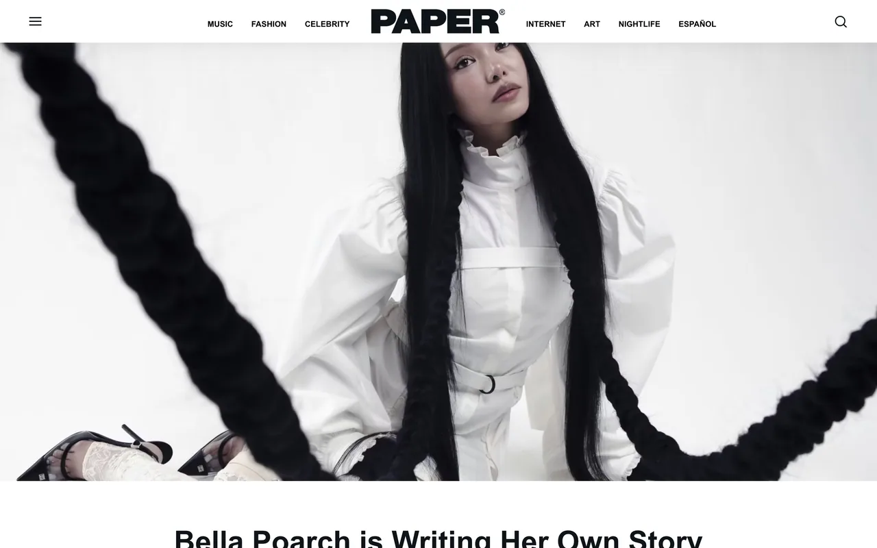 Screenshot of the Paper Magazine website (papermag.com)