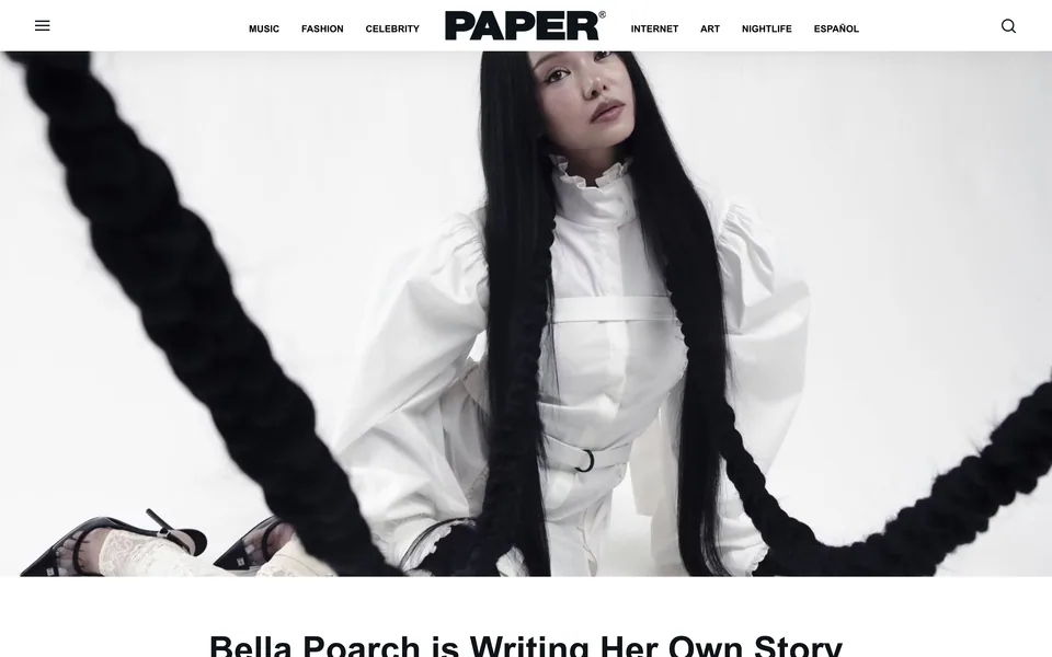 Screenshot of Paper Magazine