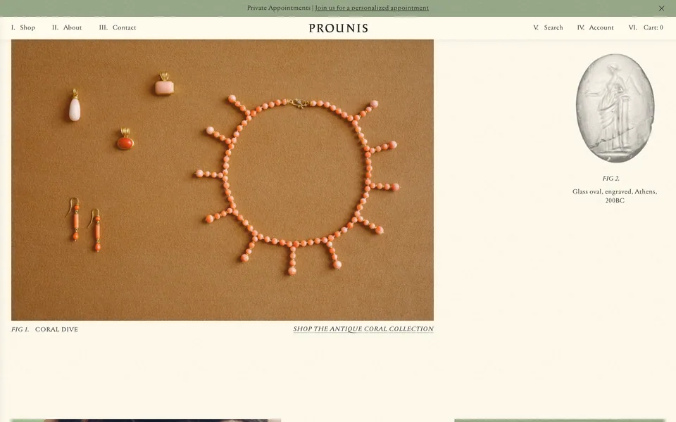 Screenshot of Prounis Jewelry