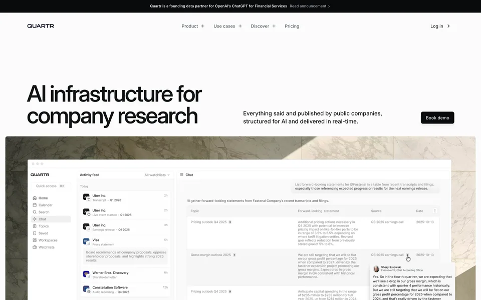 Screenshot of Quartr