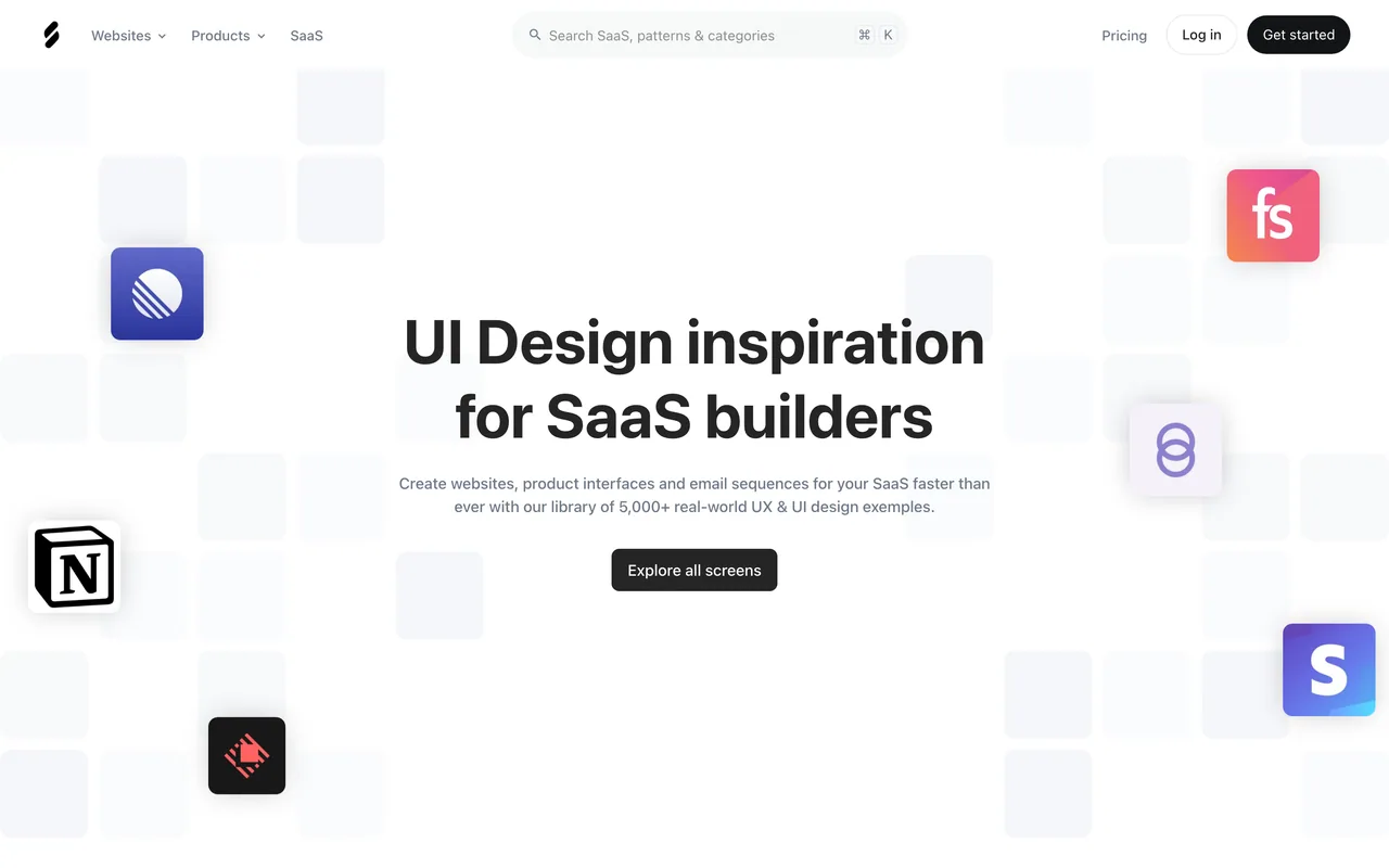 Screenshot of the SaaSFrame website (saasframe.io)
