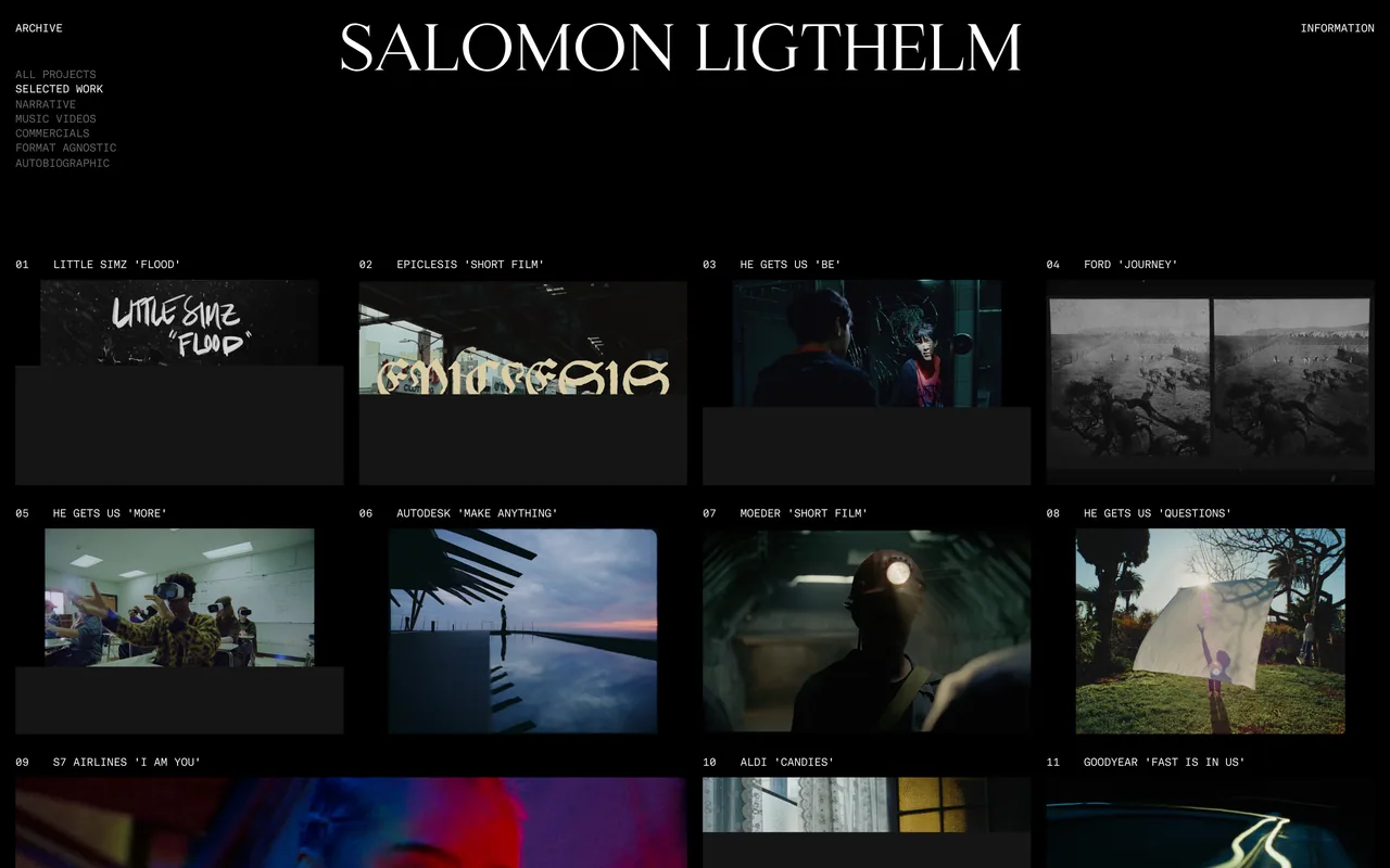 Screenshot of the Salomon Ligthelm website (ligthelm.work)