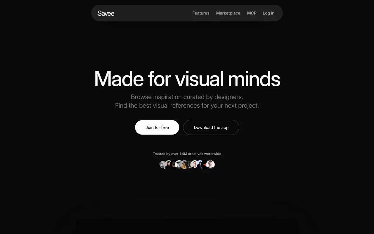 Screenshot of the Savee website (savee.com)