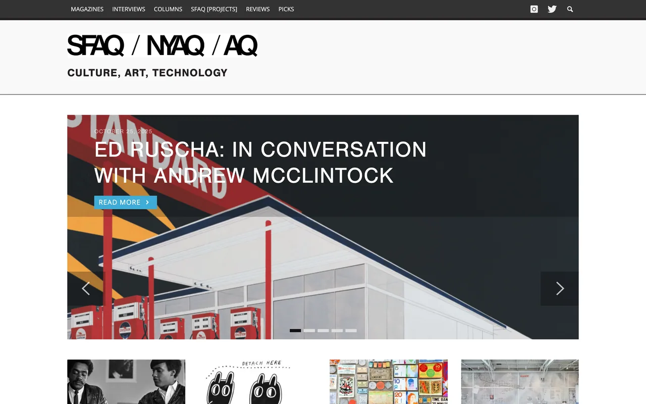 Screenshot of the SFAQ / NYAQ website (sfaq.us)