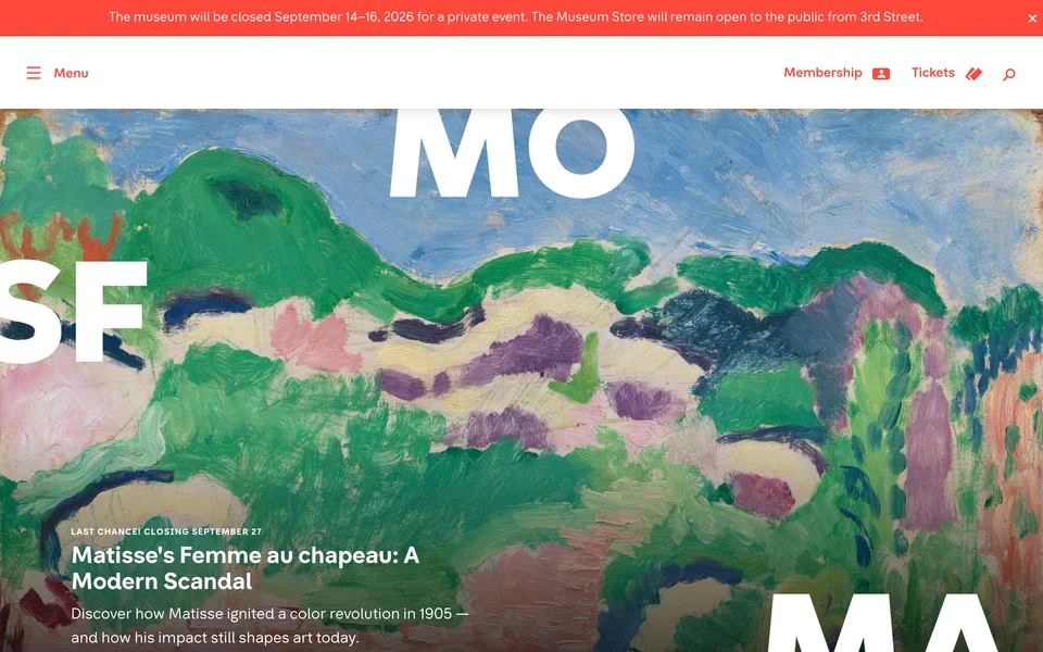 Screenshot of SFMOMA
